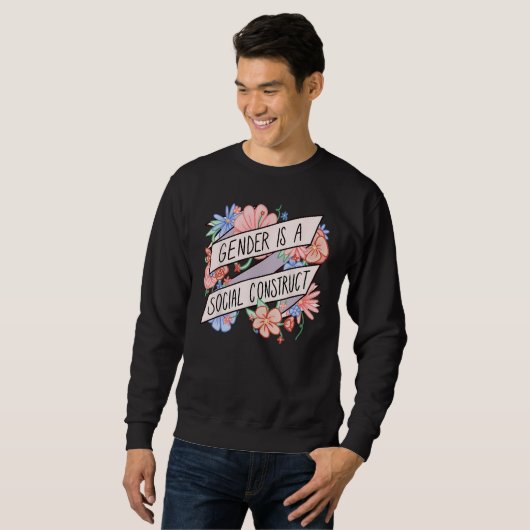 Floral Gender Is A Social Construct Transgender Da Sweatshirt (Vorne ganz)