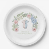Floral Gender Reveal Party Plate Pappteller (Vorderseite)