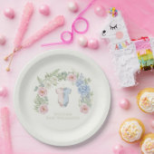 Floral Gender Reveal Party Plate Pappteller (Party)