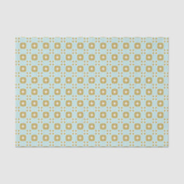Floral Geo Light Aqua und Gold Tissue Paper Seidenpapier
