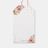 Floral Geometric Gold Glitzer Abschluss Gevor Geschenkanhänger (Rückseite)