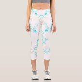 Floral Geometric Gradient High Waisted Capris (Vorderseite)