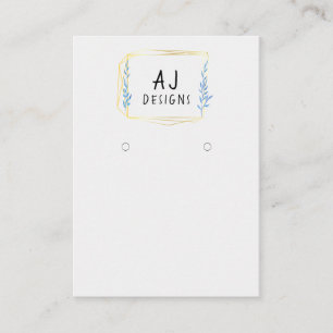 Floral Geometrische Gold Earring Display Card Visitenkarte