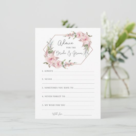 Floral Geometrische Ratschläge für die Bräute- und Begleitkarte (Stehend Vorderseite)