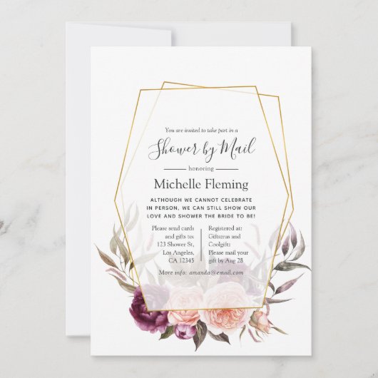 Floral Geometrisches Baby oder Brautparty per Mail Einladung (Vorderseite)