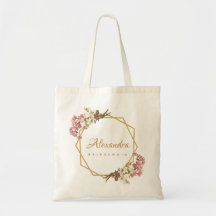 Floral Geometry Gold Orchid Calligraphy Bridesmaid