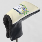 Floral Gerahmter Mit Monogramm Putter Abdeckung Golf Headcover (3/4 Vorderseite)