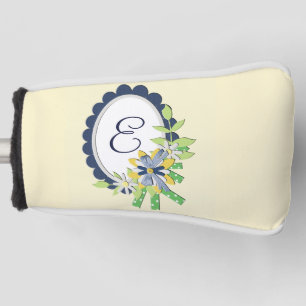 Floral Gerahmter Mit Monogramm Putter Abdeckung Golf Headcover
