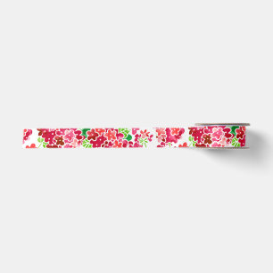 Floral Geranium Rosa Korallenrot Blume Satinband