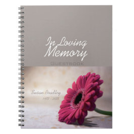Floral Gerbera Beerdigung Memorial Gästebuch SpNB Notizblock