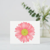 Floral Gerbera Daisy Pink & Gelbe Blume Postkarte (Stehend Vorderseite)