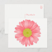 Floral Gerbera Daisy Pink & Gelbe Blume Postkarte (Vorne/Hinten)