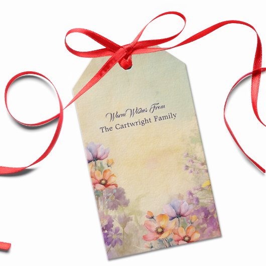 Floral Geschenkmarke | Elegante Watercolor Geschenkanhänger