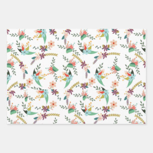 floral geschenkpapier set