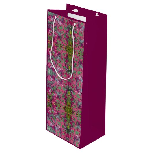 floral geschenktüte für weinflaschen (Vorderseite Schrägansicht)