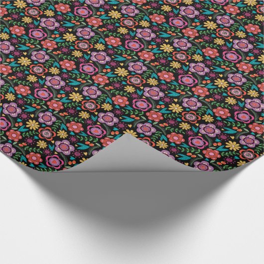 Floral Geschenkwrap Fett Bohemisch Avantgarde Geschenkpapier (Ecke)