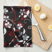 floral geschirrtuch (Viertel Falte)