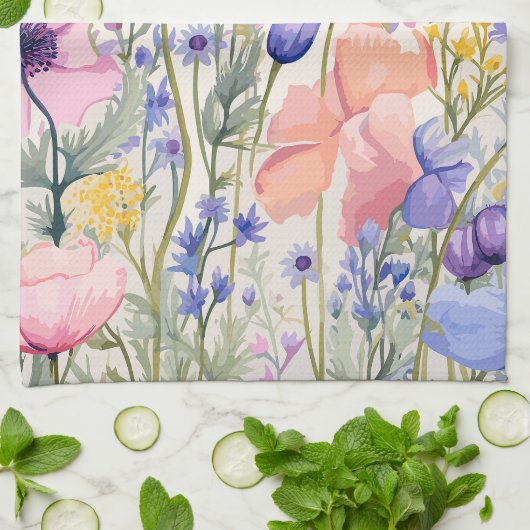 floral geschirrtuch (Gefaltet)