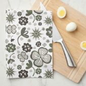 floral geschirrtuch (Viertel Falte)