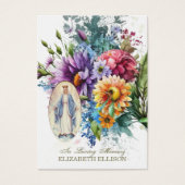 Floral gesegnete Mary Floral Beerdigung Karte (Vorderseite)