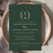 Floral gestapelte Initialen Hochzeitmonographie Einladung