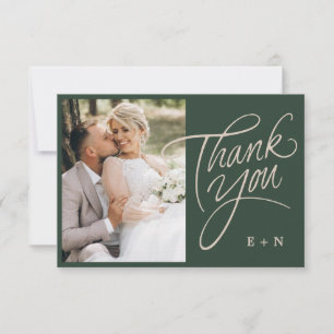 Floral gestapelte Monogram Initials Script Wedding Dankeskarte