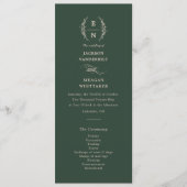 Floral gestapelte Monogramm-Initialen Hochzeit Programm (Vorderseite)