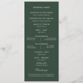 Floral gestapelte Monogramm-Initialen Hochzeit Programm (Rückseite)