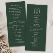 Floral gestapelte Monogramm-Initialen Hochzeit Programm