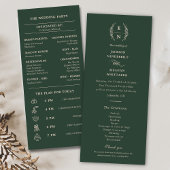 Floral gestapelte Monogramm-Initialen Hochzeitspro Programm