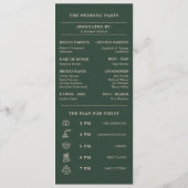 Floral gestapelte Monogramm-Initialen Hochzeitspro Programm (Rückseite)