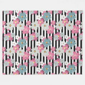 floral, gestreift fleecedecke (Vorderseite (Horizontal))