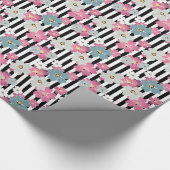 floral, gestreift geschenkpapier (Ecke)