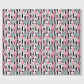 floral, gestreift geschenkpapier (Flach)