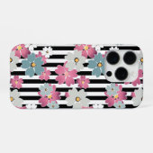 floral, gestreift iPhone hülle (Rückseite (Horizontal))