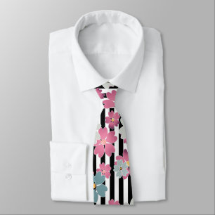 floral, gestreift krawatte