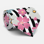 floral, gestreift krawatte (Gerollt)