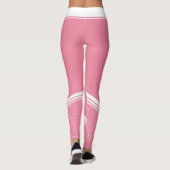 Floral gestreift modern mädchenhaft rosa mit Namen Leggings (Rückseite)