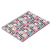 floral, gestreift notizblock (Linke Seite)