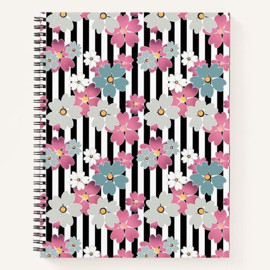 floral, gestreift notizblock (Vorderseite)