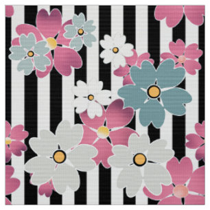 floral, gestreift stoff