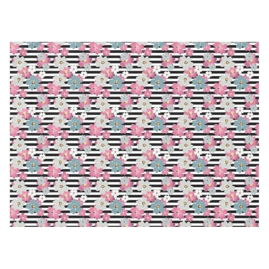 floral, gestreift tischdecke (Vorderseite (Horizontal))