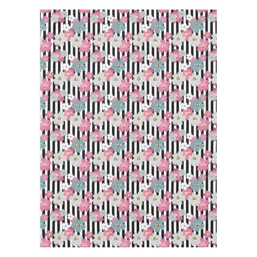 floral, gestreift tischdecke (Vorderseite)