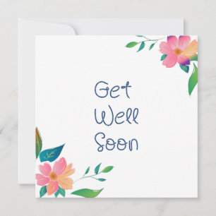 Floral Get Well bald Greetings Feiertagskarte