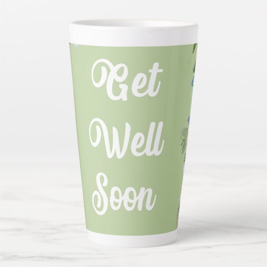 Floral Get Well bald Grüße Ankündigung Postca Milchtasse (Vorderseite)