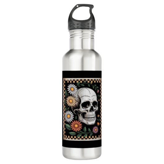 Floral Ghost Fall Boho Halloween 2 Edelstahlflasche (Vorderseite)