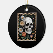 Floral Ghost Fall Boho Halloween 2 Keramik Ornament (Links)