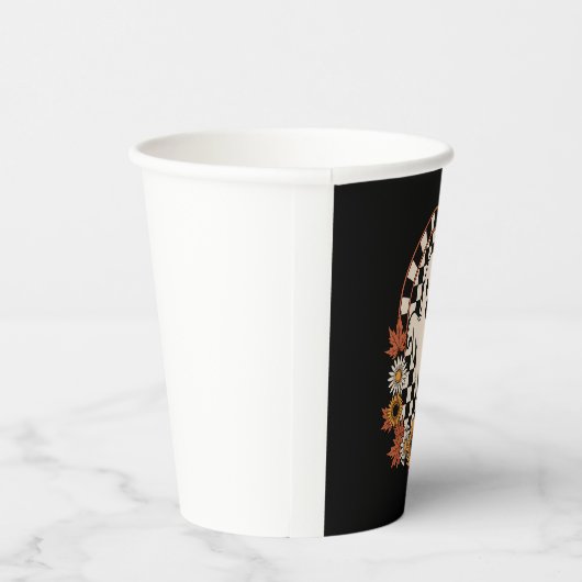 Floral Ghost Fall Boho Halloween Pappbecher (Rechts)