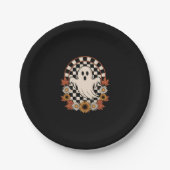 Floral Ghost Fall Boho Halloween Pappteller (Vorderseite)