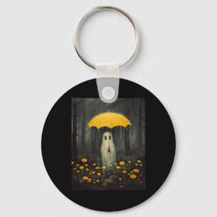 Floral Ghost Halloween Gothic Ghost Dark Forest Ra Schlüsselanhänger